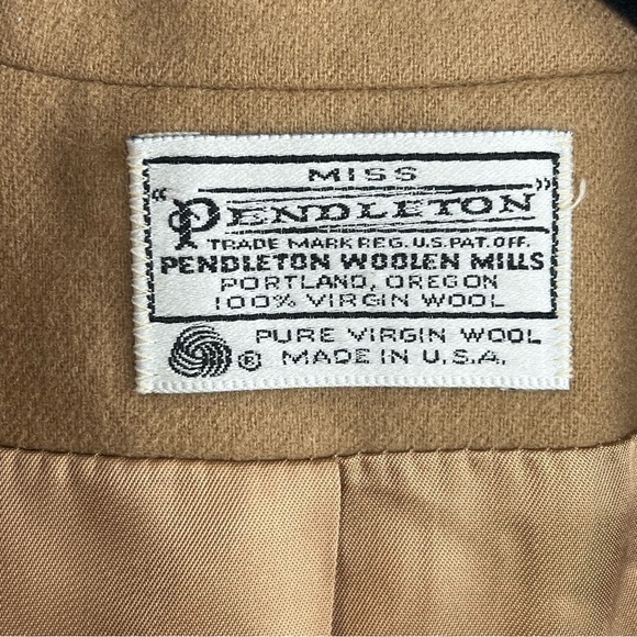 Pendleton Blazer Women 8 Tan Coat Jacket 100% Virgin Wool Made In USA Classy!EUC - Picture 4 of 10